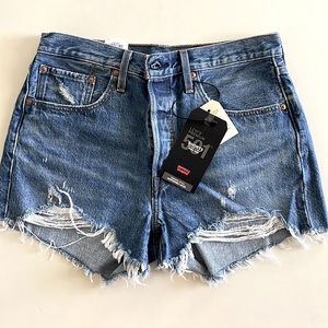 Levi’s 501 high rise denim shorts
